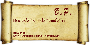 Buczák Pázmán névjegykártya